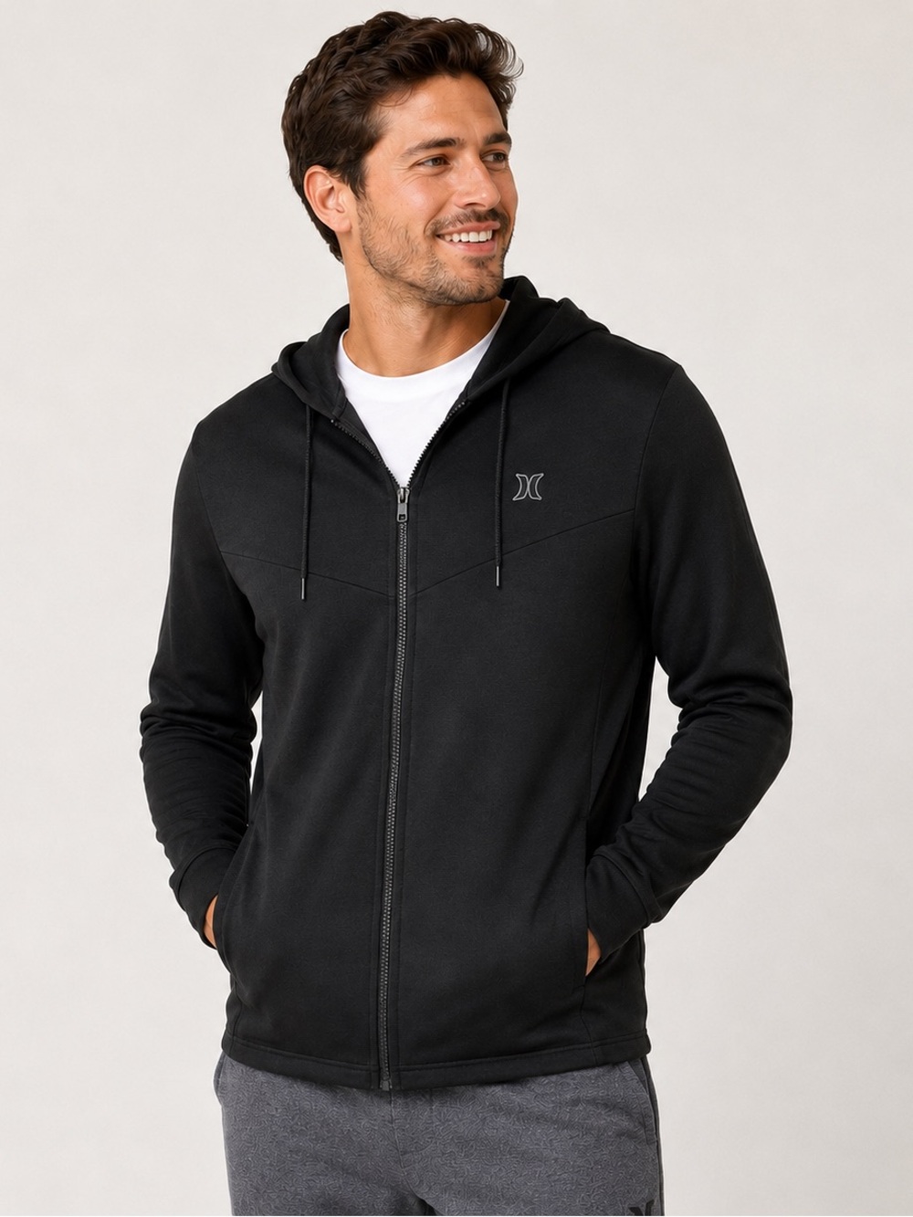 Hurley Black Full-Zip Hooded Jacket